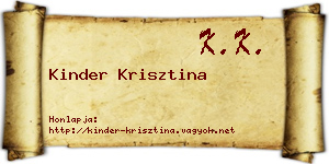 Kinder Krisztina névjegykártya