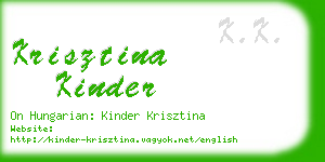 krisztina kinder business card